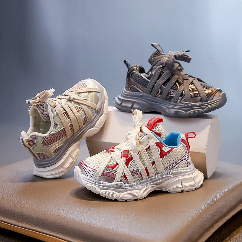 Children's Basketball Shoes Mesh Breathable Kids Sneakers for Girls Spring Autumn Boys Fashion Chunky Sneakers School Versatile