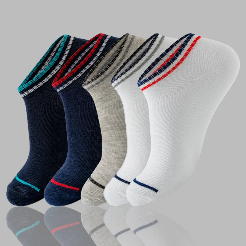 5 pairs of men's sports socks for all seasons, comfortable, sweat absorbing, breathable, casual, business and sports socks