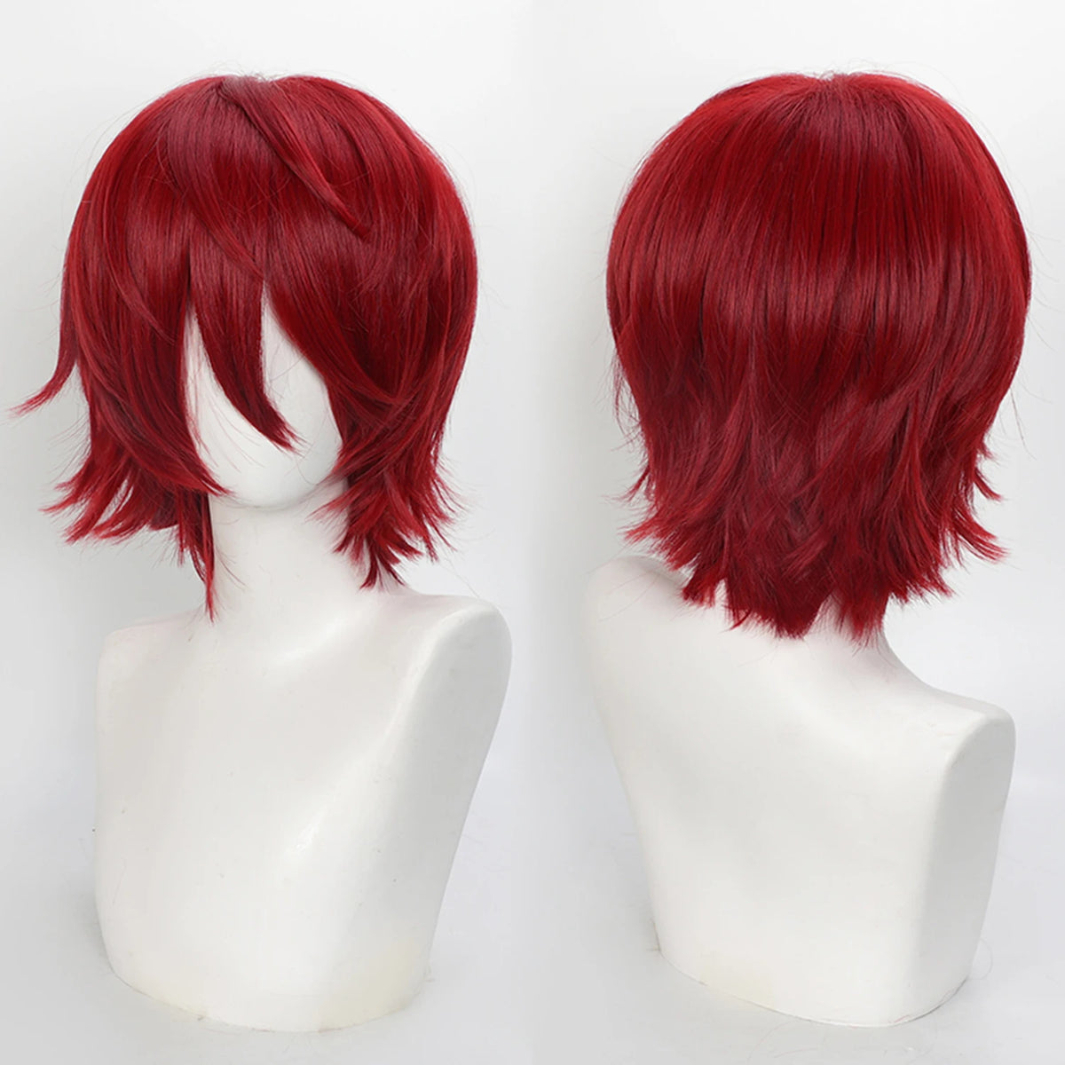 Short Wavy Bob Synthetic Wig with Air Bangs Heat Resistance Shoulder Length Curled 14inch Wigs for Daily Use Cosplay for Women