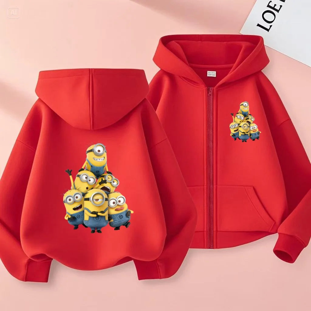 Kids Cardigan Fall Winter Sweatshirt Zipper Style Girl Boy 3-12Yrs Hoodie Popular Anime Print Sports Casual Coat Fashion Clothes