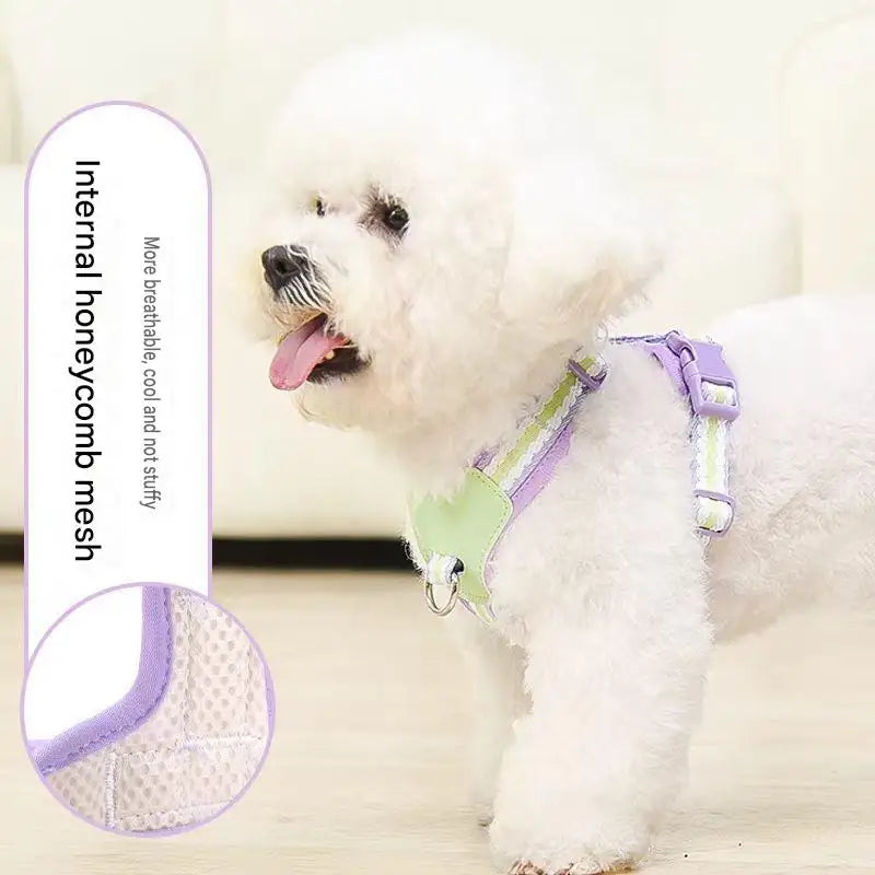 Dog/Pet Harnesses No Pull with Dog Collar Breathable Dog Harness Leash Adjustable Chest Strap For Small Puppy Outdoor Walking