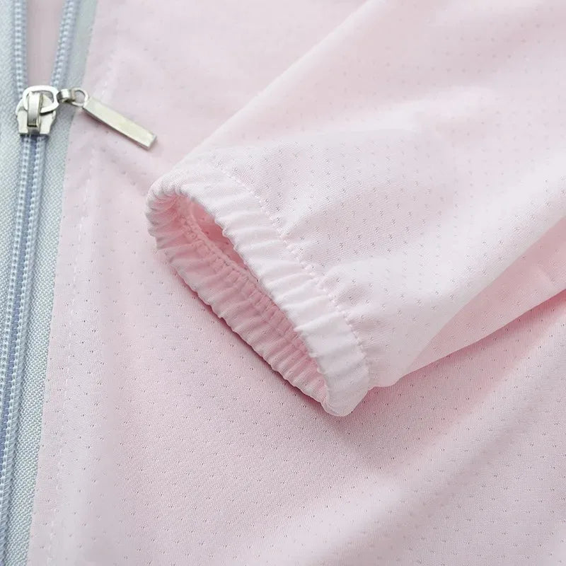 Summer Childrens Sunscreen Clothing Ice Silk Thin Hooded Cool Kids Boys Jacket Outdoor Camping Girls Breathable Zipper Coat