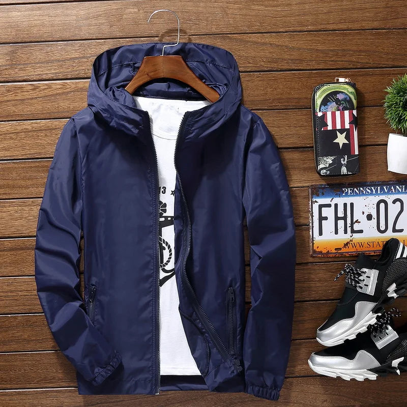 Plus Size 6XL 7XL New Spring Summer Bomber Jacket Men Women Casual Solid Windbreaker Zipper Thin Hooded Coat Outwear Male Jacket