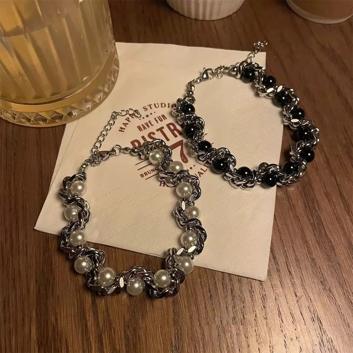 Stainless Steel Beaded Chain Bracelet For Women Men Trend Silver Color Y2K Hip Hop Jewelry Gift Friends Lovers Accessories