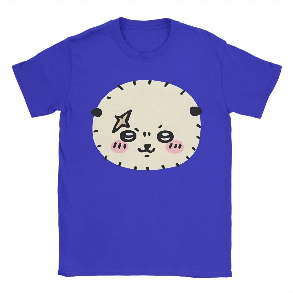Funny Chiikawas Rakko T-Shirts Men Round Neck Cotton T Shirts  Short Sleeve Tees Unique Tops