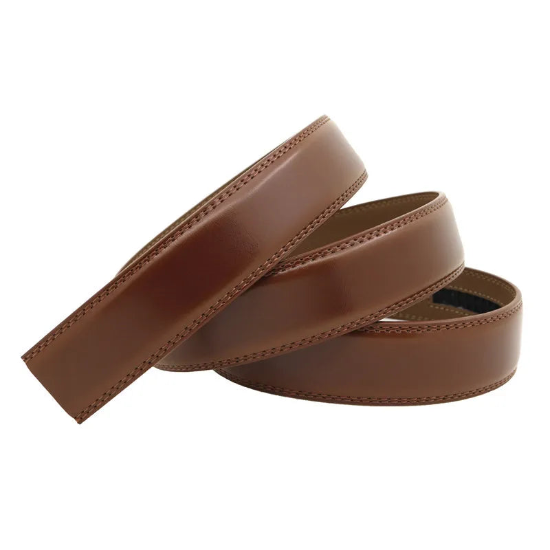 Men's Automatic Buckle Belts No Buckle Belt Brand Belt Men High Quality Male Genuine Strap Jeans Belt 3.5cm Mens Belts Luxury