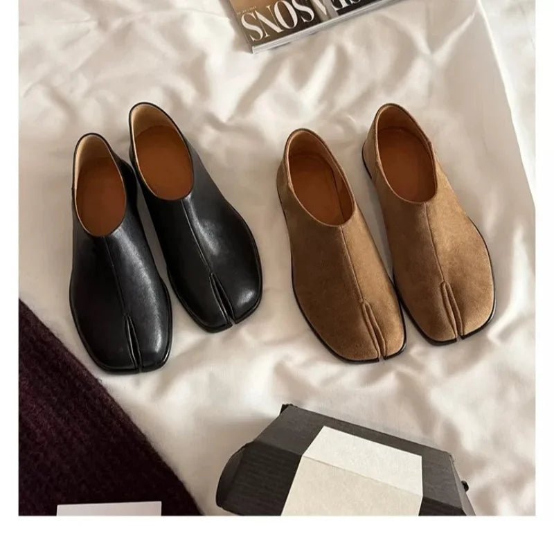 Women's Loafers Shoes Fashion Slip-On Flats Shoes Casual Comfortable Black/Brown Dress Shoes for Daily Wear Leather Loafers