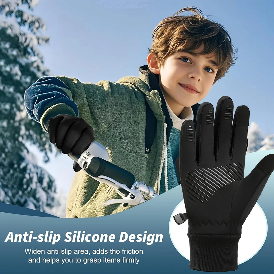 KoKossi Kids Winter Gloves Boys Girls Touchscreen Anti-Slip Soft Warm Gloves Cycling Running Sports Outdoor Thermal Fleece