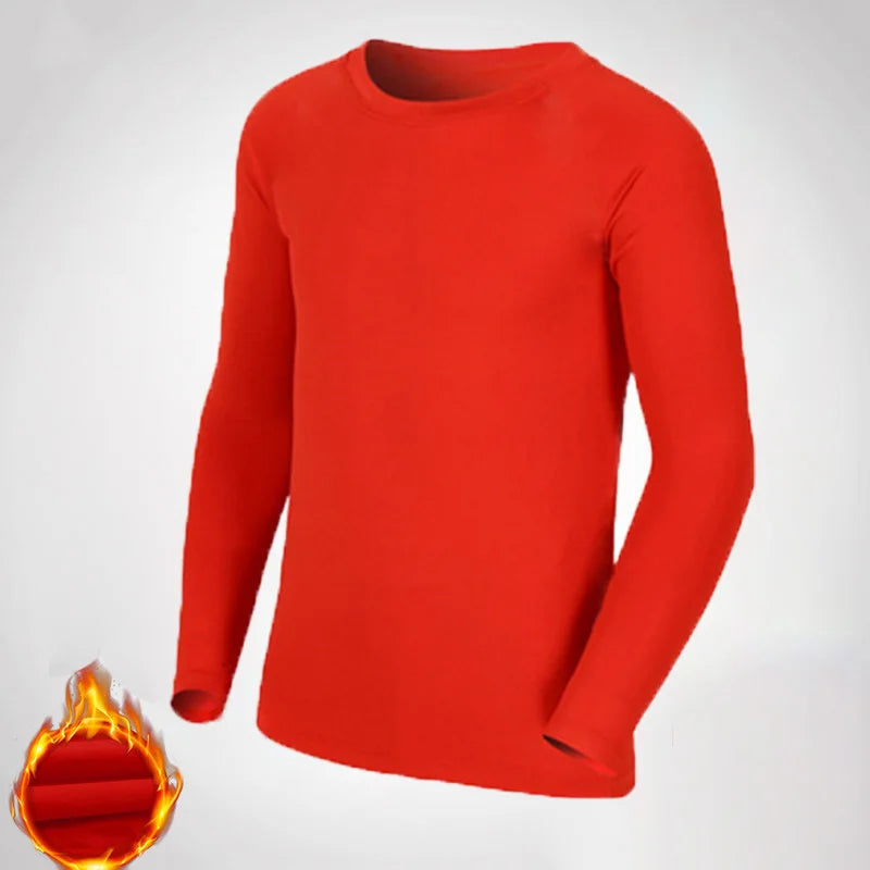 Kids Children Boy Girl Running Long T Shirt Fitness Sport Basketball Football Outdoor Hiking Jogging Thermal Soccer Clothes J25
