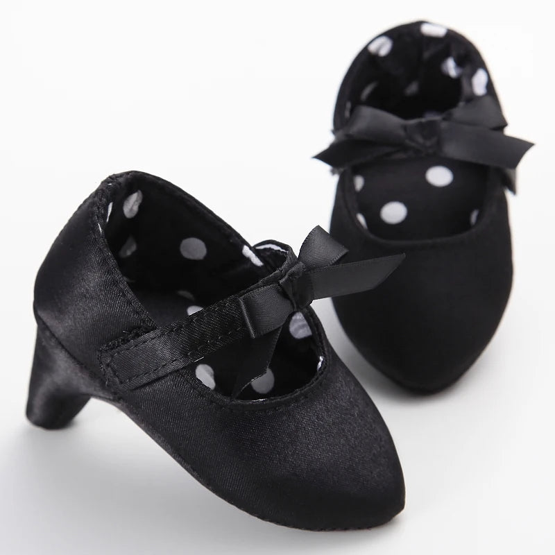 Baby Girls High Heels First Princess Shoes Soft Sole Spring Autumn Bow Toddler Party Dress Shoes