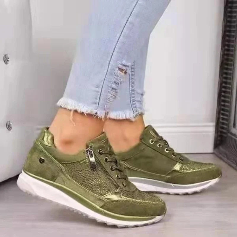 New Women's Wedge Sneakers Lightweight Womens Vulcanized Shoes Breathable Shoes Female Shoes Wear-resistant Zapatillas De Mujer