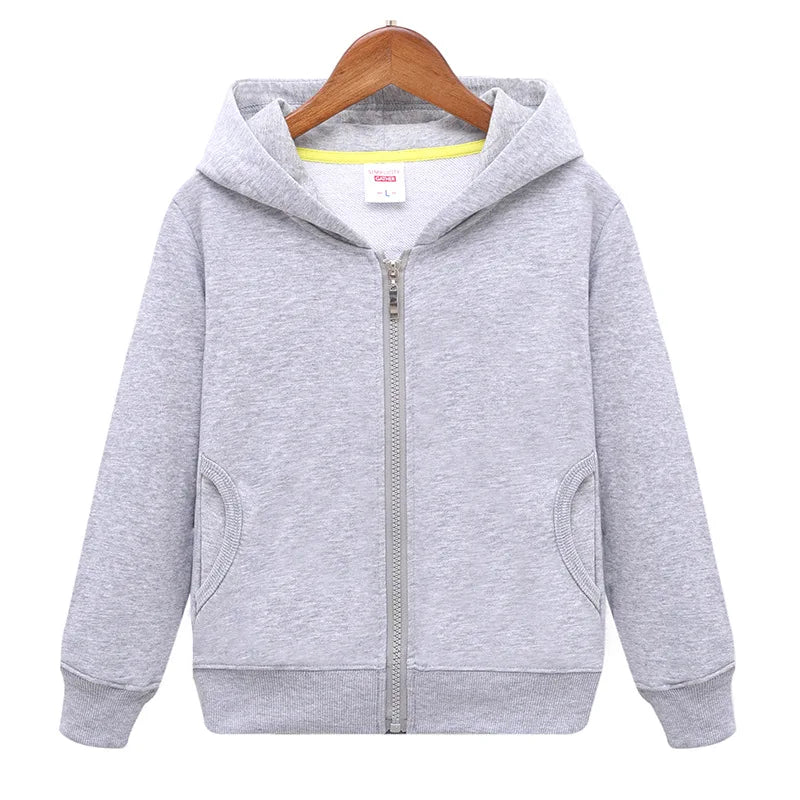 Boys Girls Hoodies Casual Zipper Outerwear Spring Autumn Long Sleeve Teen Hooded Sweatshirt School Kids Tops Clothes Sprotswear