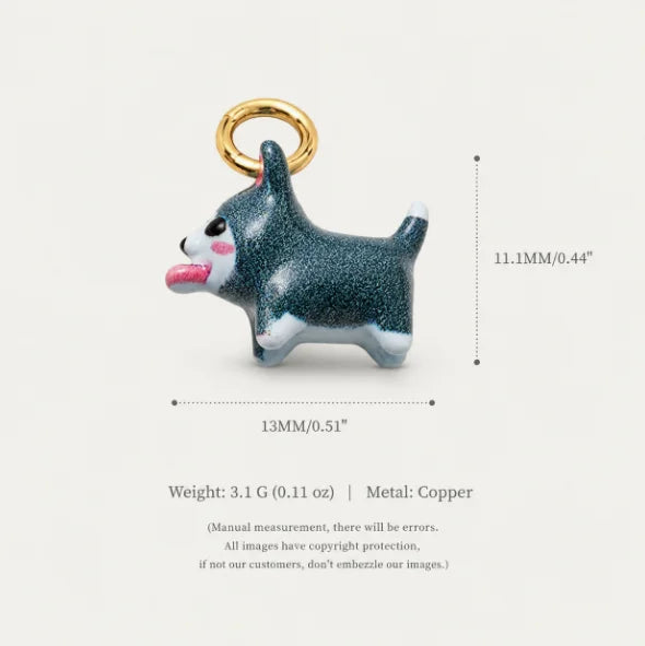 New Fashion Cartoon Small Animal Accessories Pet Dog DIY Necklace for Women Girls Cute Enamel Little Dog Necklace DIY Accessory
