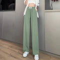 Blue Drape Thin Width Trousers Straight Summer Women's Pants Vintage Loose Baggy Boot Pant Female Korean Wide Leg Fashion Fluid