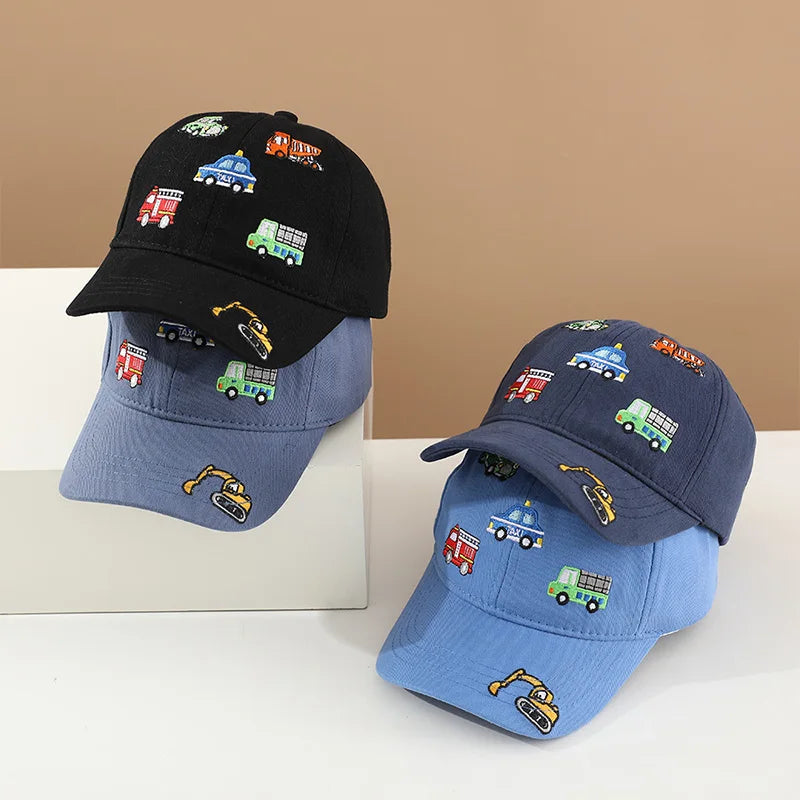 2025 Car Children Baseball Cap for Girls Boys Embroidery Cartoon Kids Boy Hat Spring Autumn Child Sun Hat Cotton Kids Cap 3-8Y