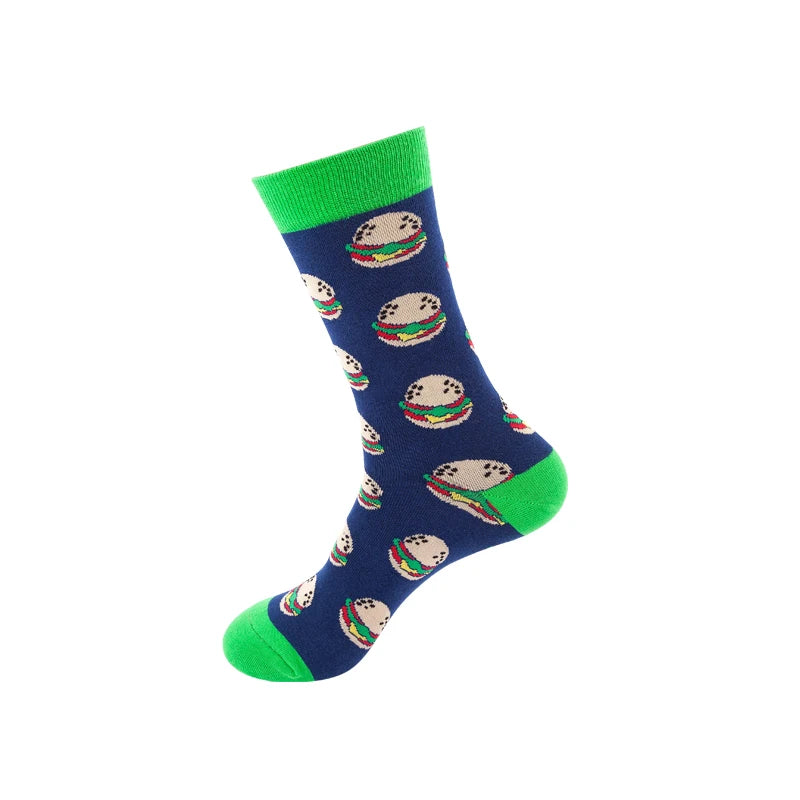 High Quality Funny Socks Women Men Cartoon Socks Seafood Eggs Avocado Sushi Sokken Calcetines Unisex Hip Hop Skateboard Socks