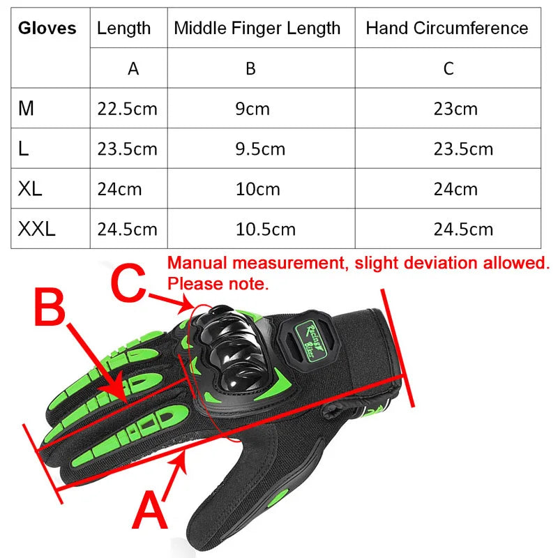 Motorcycle Racing Gloves Men Summer Breathable Blue Motocross Protective Gear Red with Grip Palm for Moto Cycling Riding