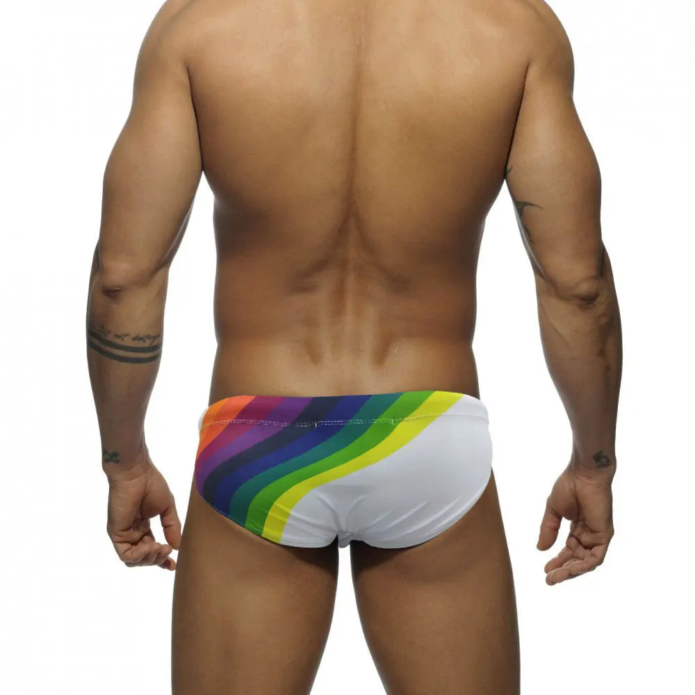 Men's Swim suit Wear Briefs Swimming Push-Up Sexy Bikini Swimsuit Beach Short rainBow Surfing trunks men bathing suit  swimwear