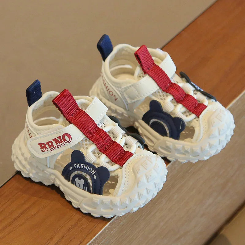 Children's Sports Sandals 1-4 Years Old Blue Hollow Breathable Boys Girls Casual Shoes Light Purple Soft Non-slip Kids Sneakers