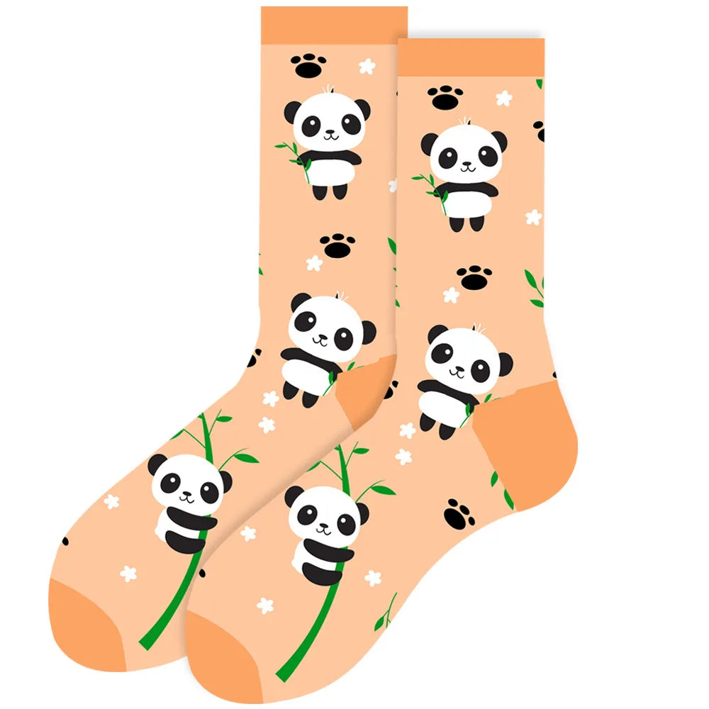 Women Socks Cartoon Animal Cute Printing Kawaii Calcetines Funny Sheep, Rabbit, Hedgehog, Flamingo, Seahorse Colour Socks