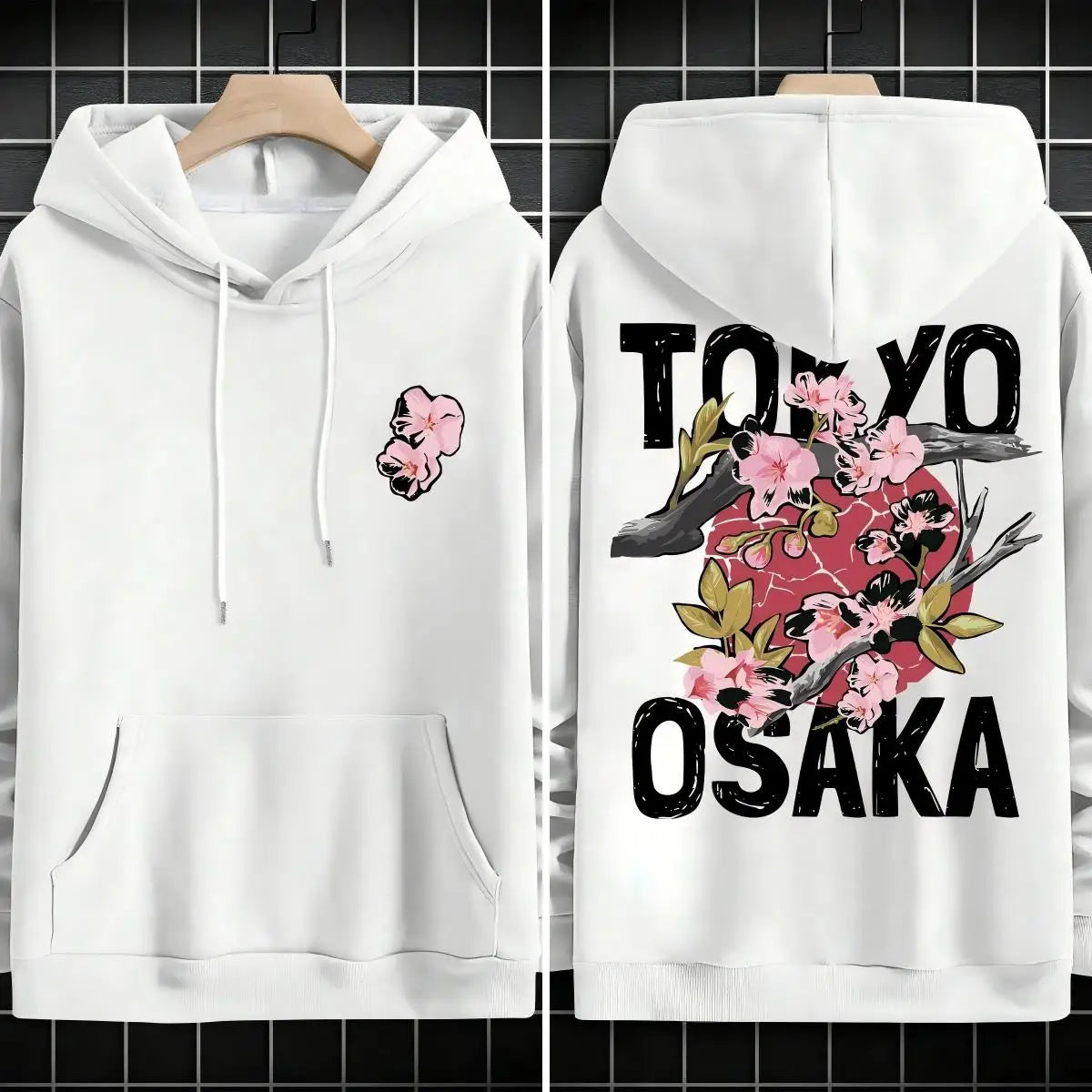 Plum blossoms that can withstand severe cold Print  Mans Retro Loose Hoodie  Fleece Warm Fashion Hoody Unisex Basics Clothing