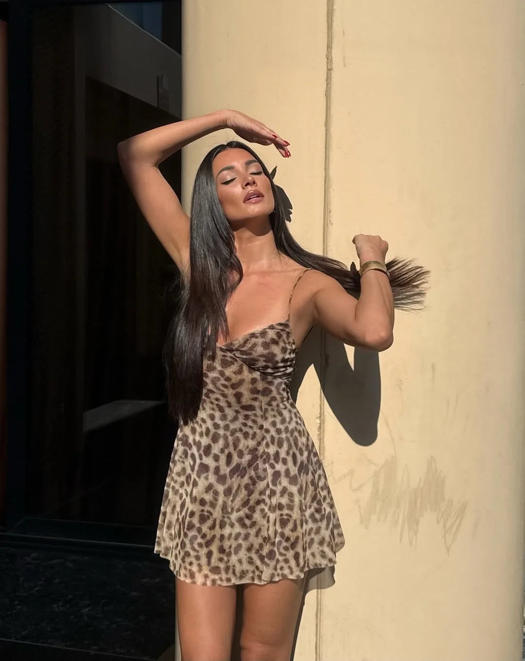 MUJER Print Tulle Short Dresses for Women Sexy Slip Corset Dress Woman Beach Backless Mini Female Dress Straps Women's Dresses