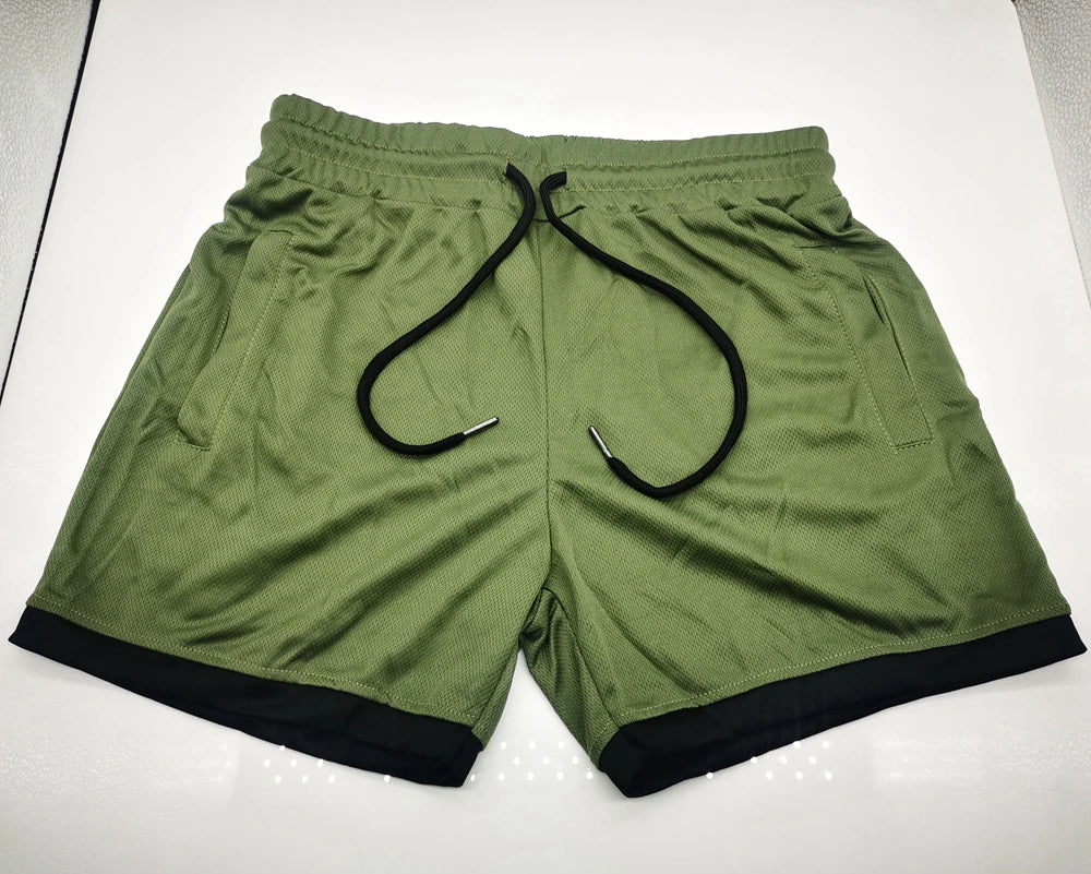 Men's Sports Shorts Quick-drying Beach Shorts Male Retro Casual Stylish Street Wear Fitness GYM Athletic Shorts Camo Green
