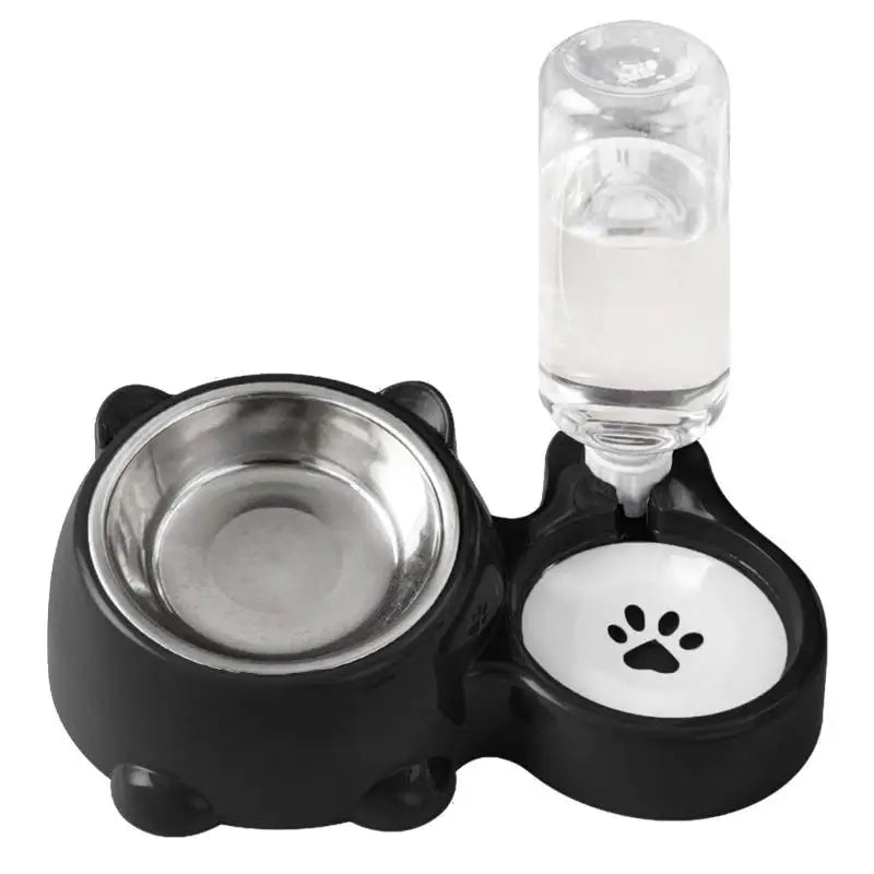 2 In 1 Pet Feeding Bowl Set With Automatic Water Dispenser Non Slip Base For Small Dogs Cats Indoor Daily Feeding Use B.H