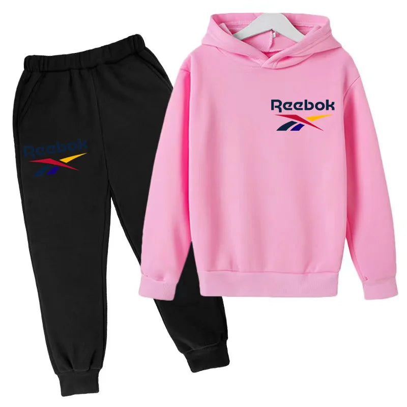 Children's Sportswear Set- Brand Clothing with Hooded Top and Pants Suitable for Boys and Girls Aged3to13 with a Comfortable Fit