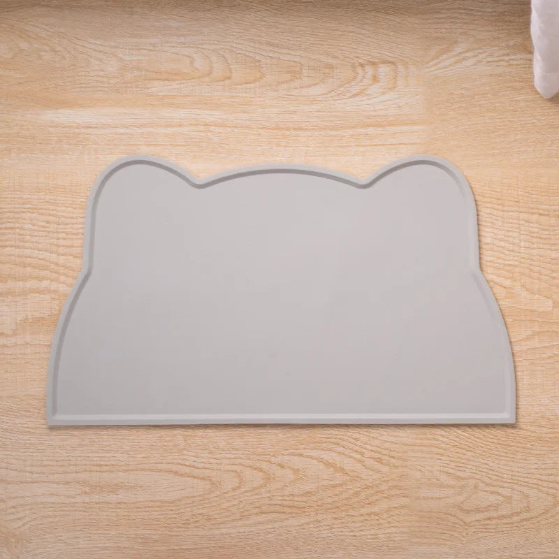 Pet Feeding Mat For Dogs & Cats Multiple Colors Silicone Waterproof washable Cat Food Bowl Mat With Raised Edge Cat Dog Placemat