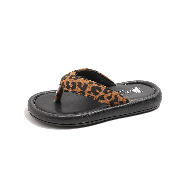 Kids Casual Sandals for Girls 2026 Summer New Toddler Beach Flip-flop Non-slip Soft Sole Lightweight Retro Kids Outdoor Slippers