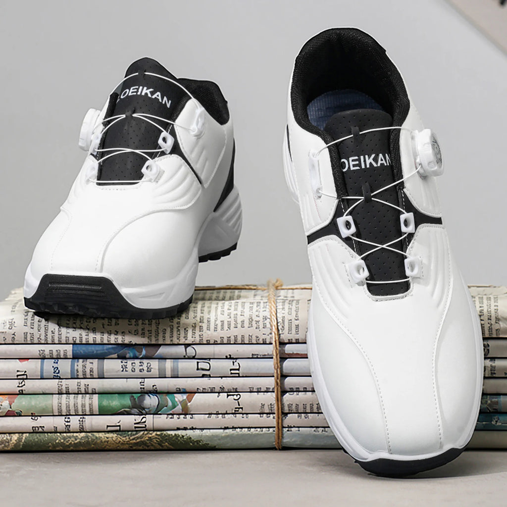 Men's Golf Shoes: High-quality, Non-slip Athletic Shoes with a Rotating Button for Ultimate Comfort!