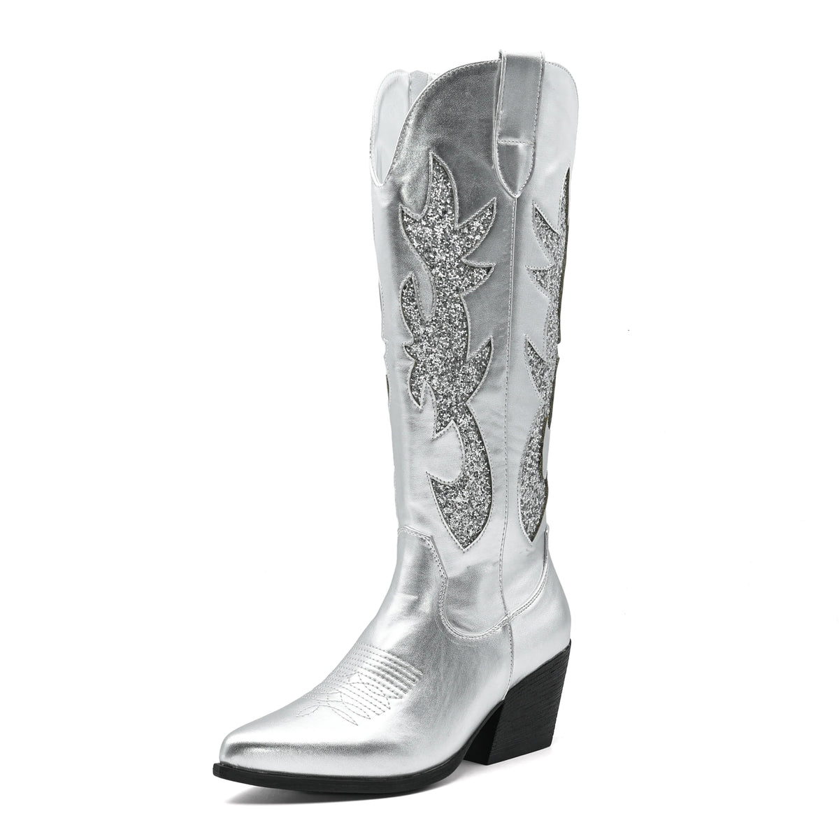 Shoes for Women New Embroidered Western Cowboy Boots Women Autumn Pointed Toe Thick Heel High Knee Boots