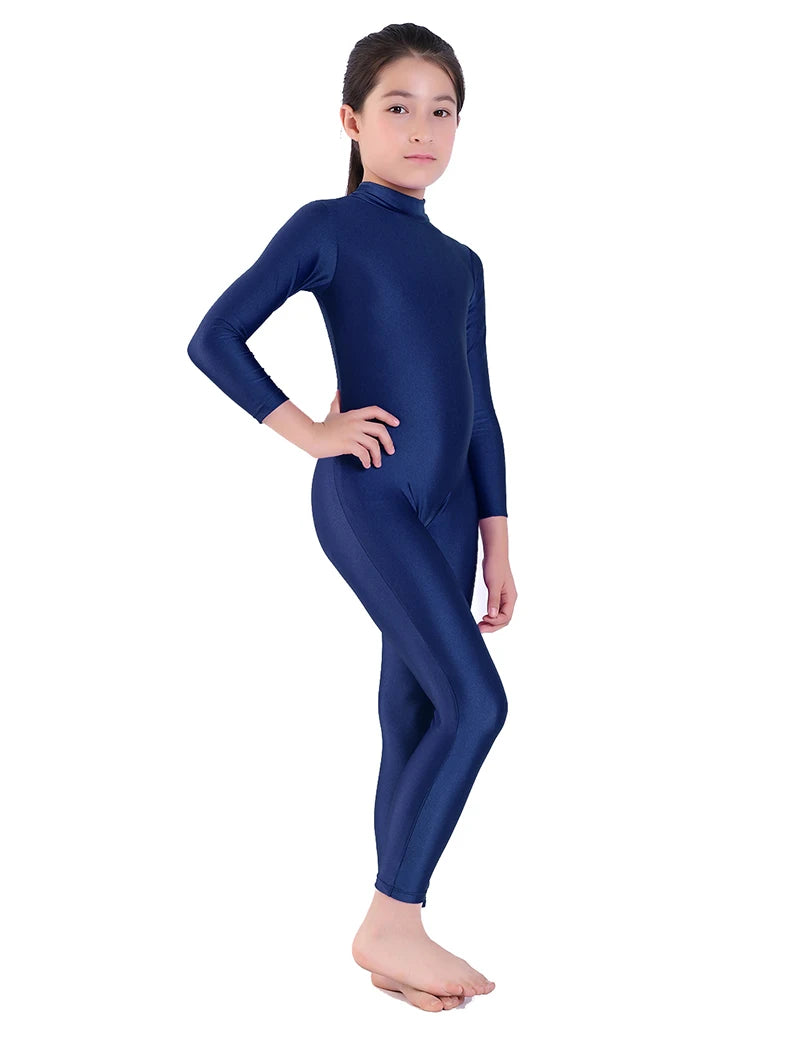 Kids Ballet Skate Dance Wear Girls Gymnastics Bodysuit  Long Sleeve Bodysuit Children Jumpsuit Wear Training Performance Wear