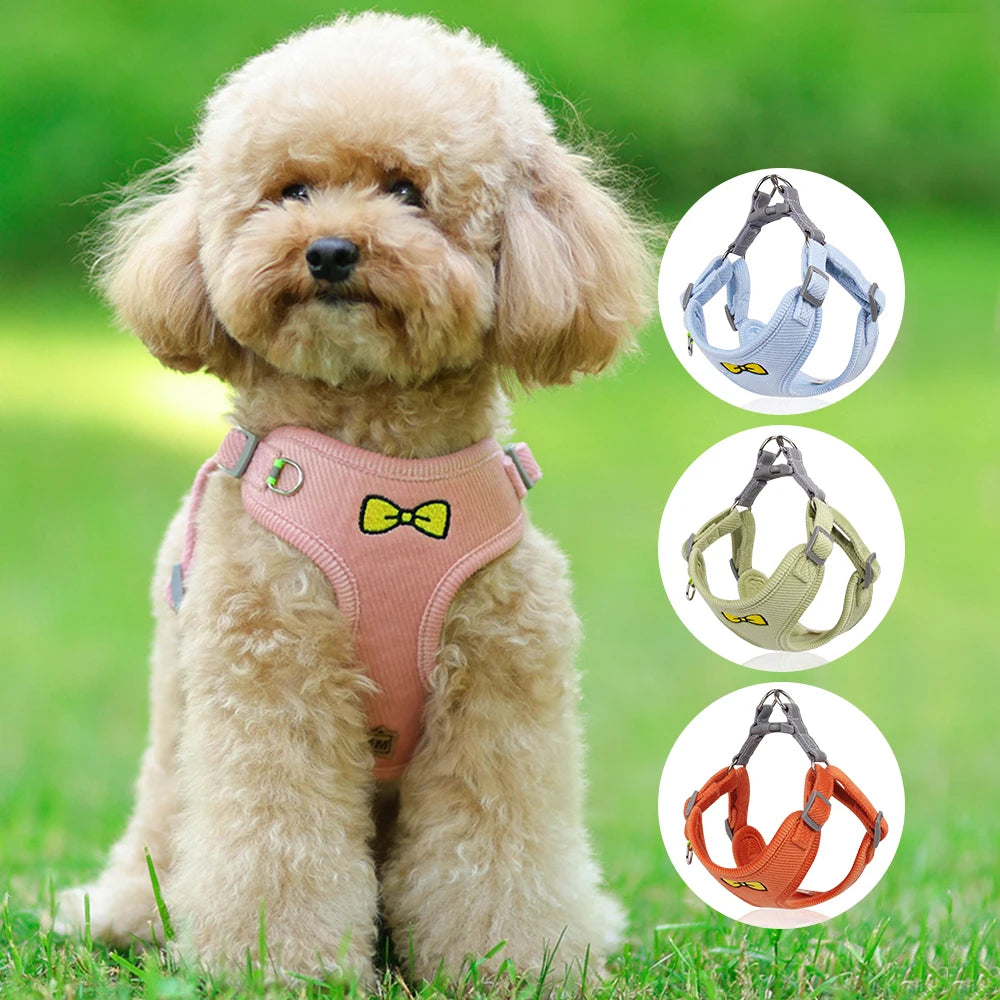 Harness Small Dog Leashes Puppy Collar Bowknot Pet Leash Teddy Vest Type Rope Pet Supplies Reflective Walk Dog Bichon Frise