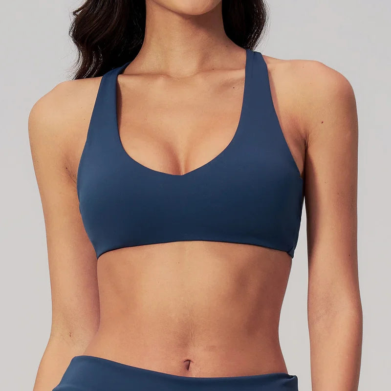 Women's Sports Bra Brushed Women Underwear Nude Feel Fashionable For Sports Running Fitness Yoga Sportswear Woman Gym Activewear