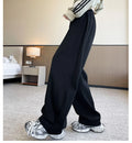 Women's Sports Sweatpants New Style for Autumn and Winter  High-waisted, Loose  Lazy Wide-leg Pants Slimming Casual Trousers