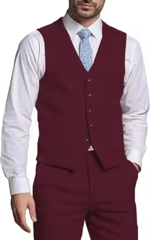 Suits for Men 2 Pieces Vest and Pants Set Gentleman Classic Suit for Men Tuxedo Suit for Men for Wedding Summer Beach