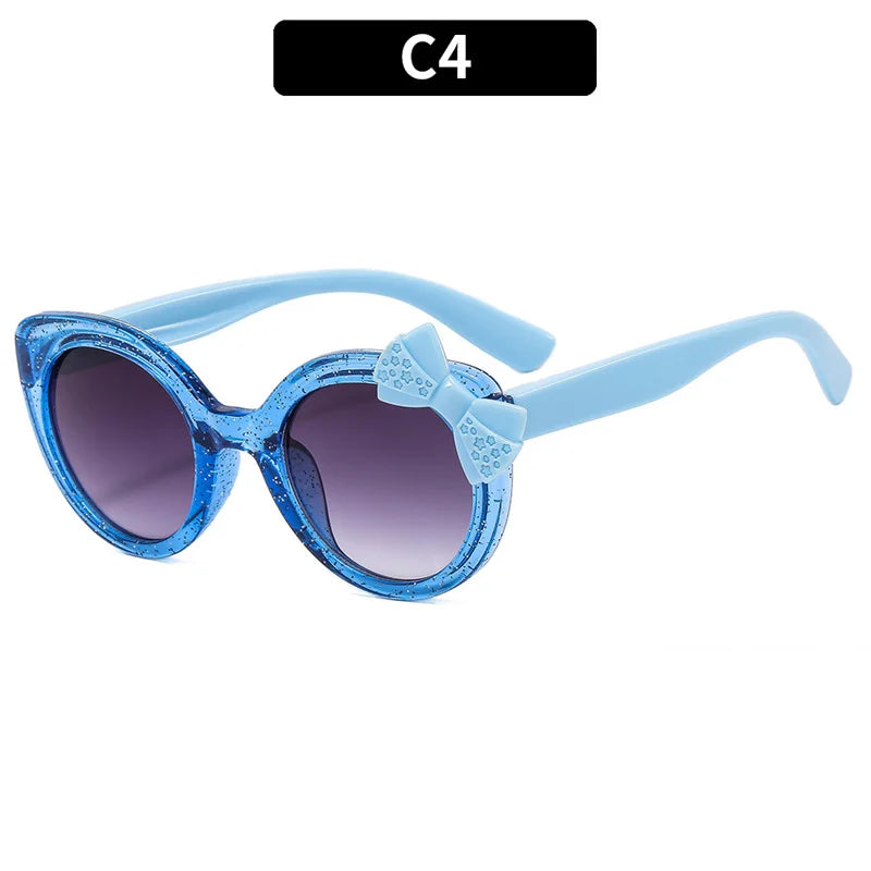 2026 Lovely Cat Eye Children Sunglasses Personality Bowknot Sun Glasses Kids Cute Baby Eyewear Trend Girls Boy Eyeglasses