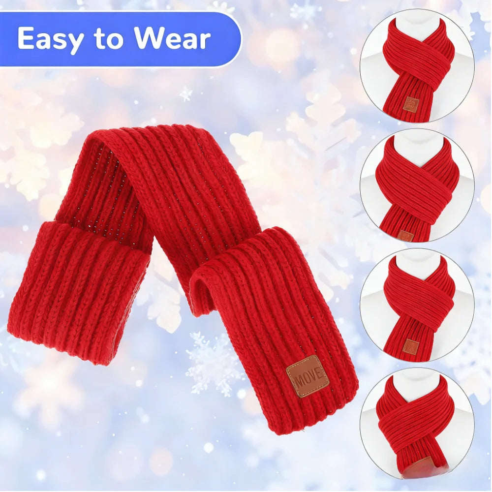 Warm Kids Winter Knit Scarves Soft Knitted Neck Warmer Scarf Warm Scarves Wrap for Boys Girls，Christmas gift daily wear