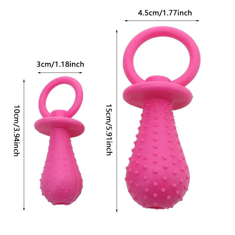 Pet Rubber Pacifier Dog Toy Interactive Rubber Soother Pet Dog Cat Puppy Elasticity Teeth Dog Chew Toys Tooth Cleaning Toy