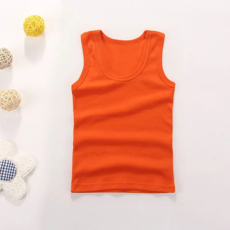 Kids Baby Boys Vests T-shirts Children Summer Vest Top Outfit Kid Boy Girl Solid Tops Clothes Cotton Tees Black Playsuits