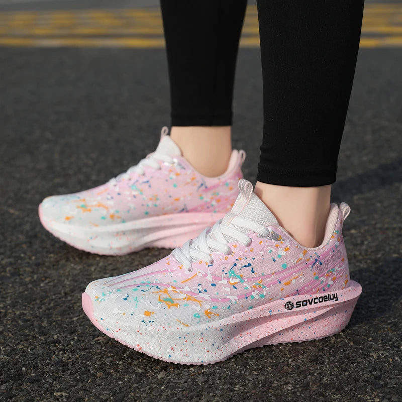 Outdoor Running Shoes Women Lightweight Anti-slip Wear-resistant Casual Shoes Women Lace-up Sports Breathable Shoes Women