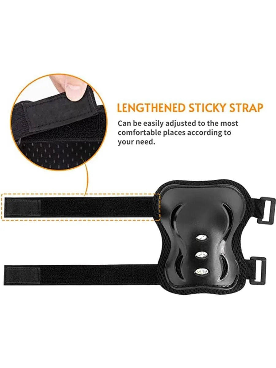 6PCS Kids Protective Gear Set for 3-15 Years, Knee Elbow Pads & Wrist Guards for Skateboard Cycling Skating Scooter
