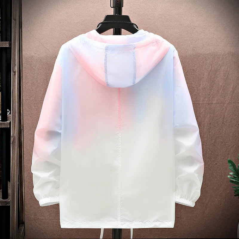 2026 Women Jacket Summer Gradient Y2K Hip hooded Light Thin Coats Windbreaker Woman Hooded Coat veste femme Jackets Clothes