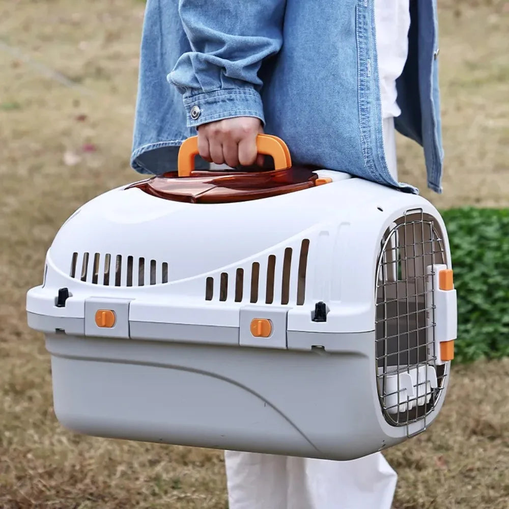 Portable Airline Approved Pet Travel Crate, Anti-Stress Cat Carrier with Top Window Safe Car Kennel for Small Dogs and Cats