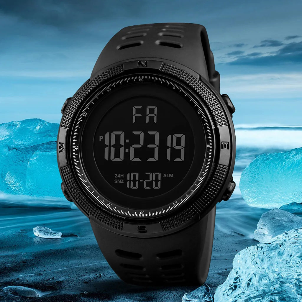 Men's electronic watch, sports watch, multifunctional fashion, sports luminous LED digital watch, male student and youth watch