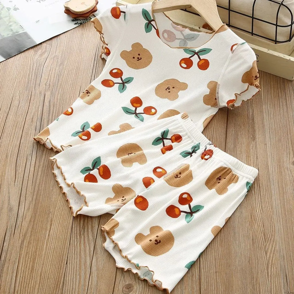 2026 Baby Pajamas Sets Child Pajamas Toddler Short Sleeve Baby Nightwear Pyjamas Kids Cartoon Homewear Clothes