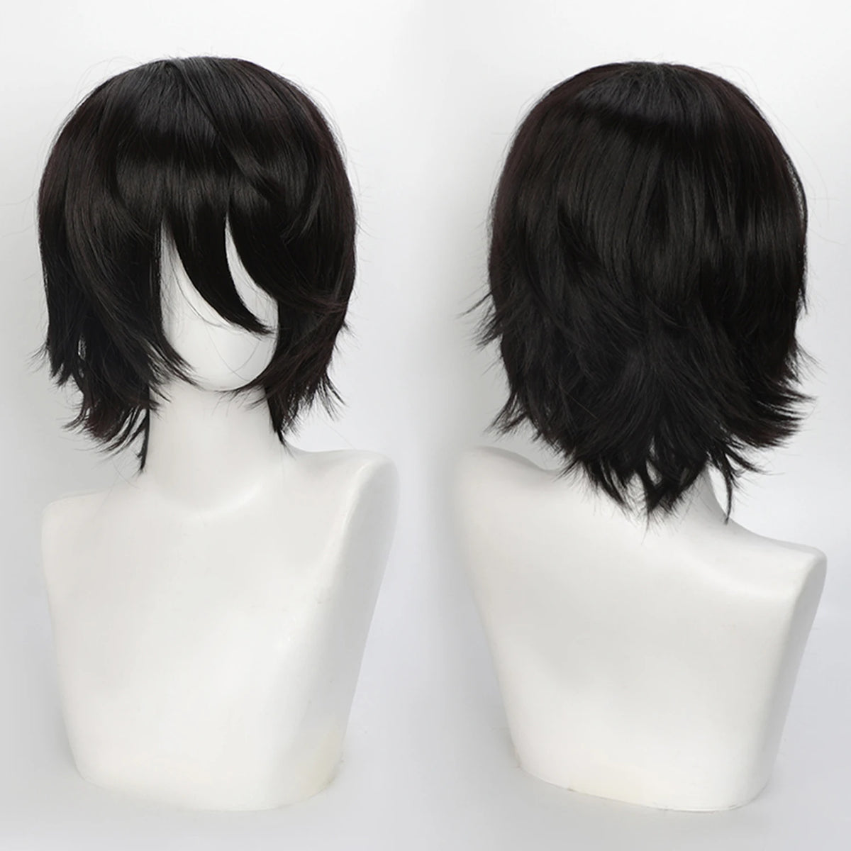 Short Wavy Bob Synthetic Wig with Air Bangs Heat Resistance Shoulder Length Curled 14inch Wigs for Daily Use Cosplay for Women
