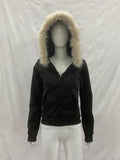 Y2K Harajuku Gothic Women's Hoodie Sexy Slim Chic Suede Fur Collar Letter Print Cardigan Sweatshirt  Female Streetwear